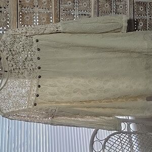 Josephine Ivory/Cream Tunic Lace Boho Dress. VERB Anthropologie MP